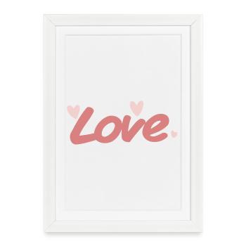 Love Pink Calligraphy Brush - Framed poster (27 × 37 cm) - white - Front