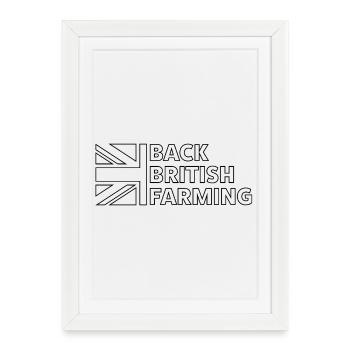 Back British Farming Logo - Affiche encadrée (27 × 37 cm) - blanc - Devant