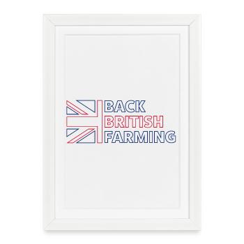 Arrière de l’emblème agricole britannique - Affiche encadrée (27 × 37 cm) - blanc - Devant
