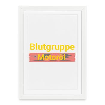 Huile moteur de groupe sanguin - Affiche encadrée (27 × 37 cm) - blanc - Devant