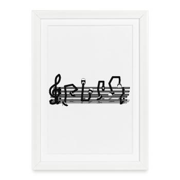 DONNE LA NOTE - Affiche encadrée (27 × 37 cm) - blanc - Devant