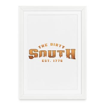 Vintage Dirty South - Gerahmtes Poster (27 × 37 cm) - Weiß - Vorne