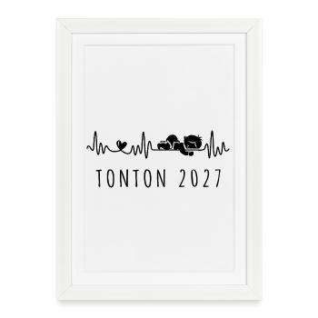 Futur Tonton 2027 Annonce Grossesse Pour Oncle - Affiche encadrée (27 × 37 cm) - blanc - Devant