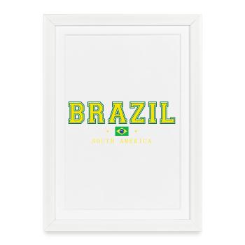 Brazil - Framed poster (27 × 37 cm) - white - Front