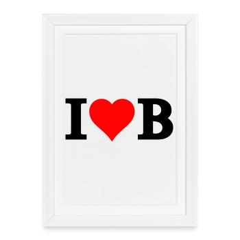 Cœur rouge pour Berlin - Affiche encadrée (27 × 37 cm) - blanc - Devant