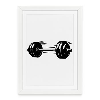 Haltères symboliques de barre - Affiche encadrée (27 × 37 cm) - blanc - Devant