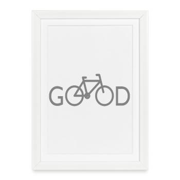 Roue de vélo qui dit cadeau - Affiche encadrée (27 × 37 cm) - blanc - Devant