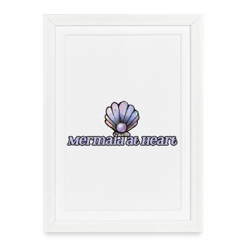 Mermaid at Heart Shell Emblem - Framed poster (27 × 37 cm) - white - Front