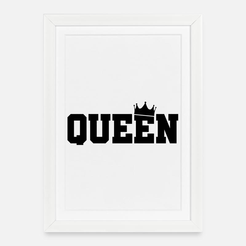 queen - Gerahmtes Poster (27 × 37 cm) - Weiß