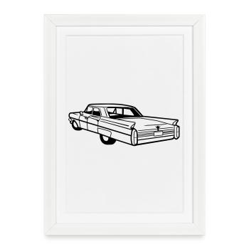 vecteur de Cadillac - vintage - Affiche encadrée (27 × 37 cm) - blanc - Devant