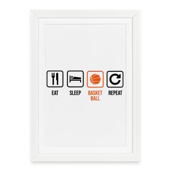 basketballer - Framed poster (27 × 37 cm) - white - Front