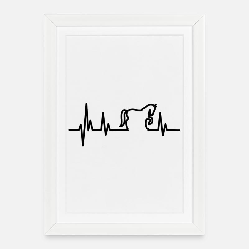 Pferd Pferdesport Geschenk Pferdedesign schwarz - Gerahmtes Poster (27 × 37 cm) - Weiß