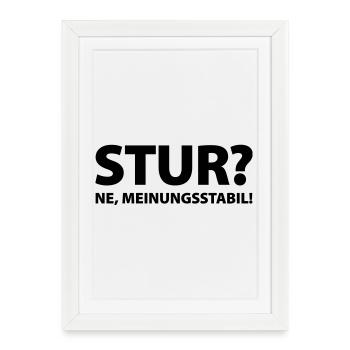 L'entêtement? Ne, opinion stable! - Affiche encadrée (27 × 37 cm) - blanc - Devant