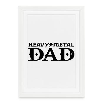 heavy metal dad - Framed poster (27 × 37 cm) - white - Front