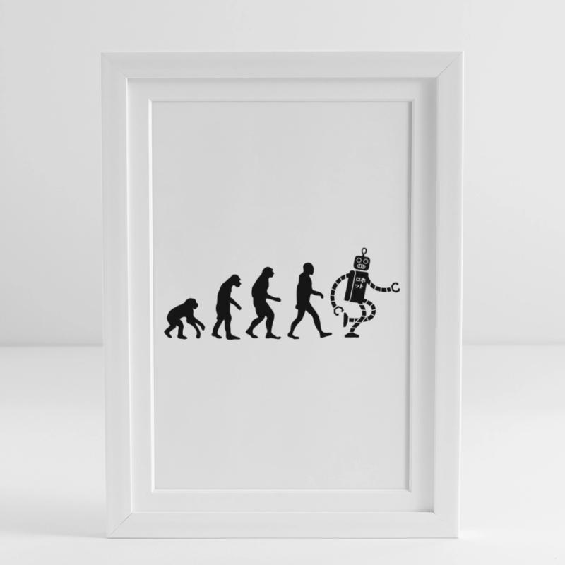 evolution robot évolution Affiche encadrée (27 × 37 cm)