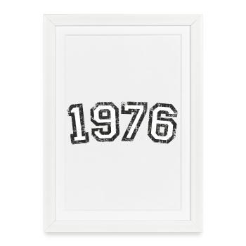 Né en 1976 Anniversaire Année - Affiche encadrée (27 × 37 cm) - blanc - Devant