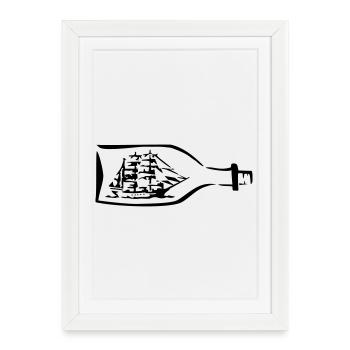 ship - Framed poster (27 × 37 cm) - white - Front