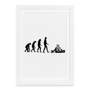 Karting / Kart / Pilote / Voiture - Affiche encadrée (27 × 37 cm) - blanc - Devant