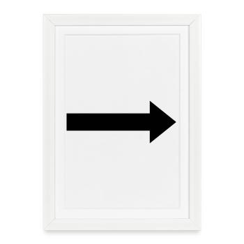 Pfeil nach rechts - Gerahmtes Poster (27 × 37 cm) - Weiß - Vorne