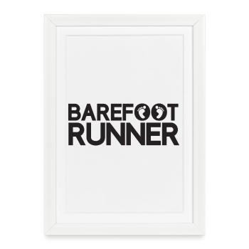 Barefoot Runner - Framed poster (27 × 37 cm) - white - Front