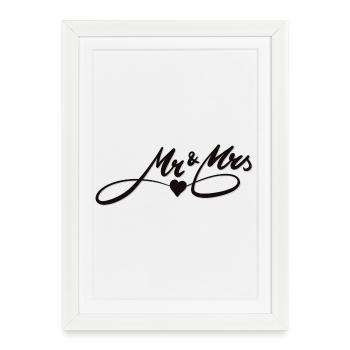 Design d’amour romantique avec motif de cœur - Affiche encadrée (27 × 37 cm) - blanc - Devant
