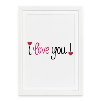 Valentine's Day I Love You Hearts - Framed poster (27 × 37 cm) - white - Front