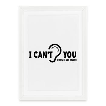 Deaf, hard of hearing, deafness, hearing loss sign - Framed poster (27 × 37 cm) - white - Front