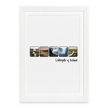Cascades d’Islande - Affiche encadrée (27 × 37 cm) - blanc - Devant