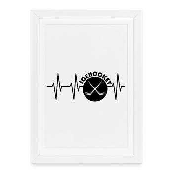 Pulse Ice Hockey Heartbeat Club Équipe - Affiche encadrée (27 × 37 cm) - blanc - Devant