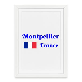 Montpellier, France- Imprimés élégants - Affiche encadrée (27 × 37 cm) - blanc - Devant