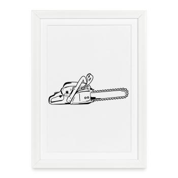 Tronçonneuse - Affiche encadrée (27 × 37 cm) - blanc - Devant