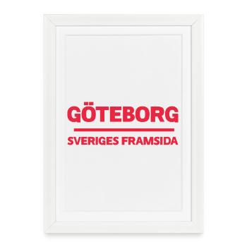 Horizon coloré de la ville de Göteborg - Affiche encadrée (27 × 37 cm) - blanc - Devant