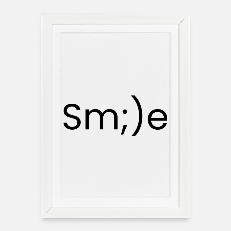 Remember to smile - Framed poster (27 × 37 cm) - white