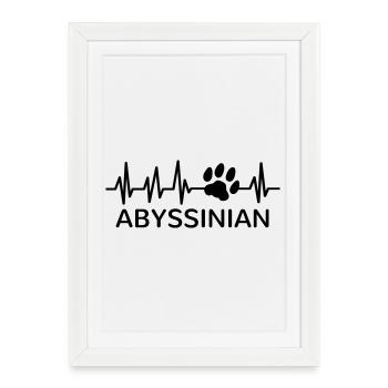 Abyssinian Cat Heartbeat Paw Print Paw - Framed poster (27 × 37 cm) - white - Front