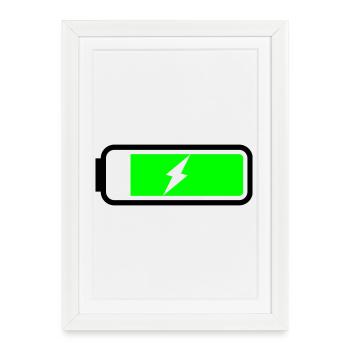 Battery charging - Framed poster (27 × 37 cm) - white - Front