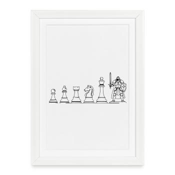 Game Figure Board Game Evolution: Fun Design - Framed poster (27 × 37 cm) - white - Front
