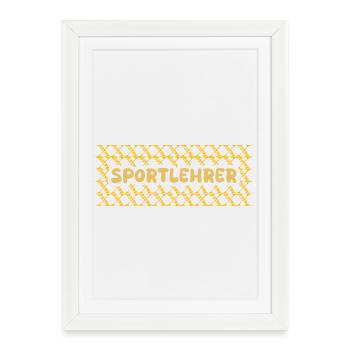 Métier Professeur de sport - Affiche encadrée (27 × 37 cm) - blanc - Devant