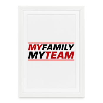 Meine Familie Team Spruch - Gerahmtes Poster (27 × 37 cm) - Weiß - Vorne