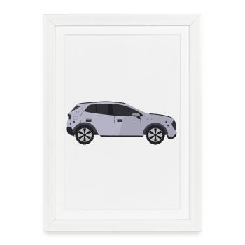 Car - Framed poster (27 × 37 cm) - white - Front