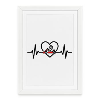 Herz Kart – Passion Racing - Affiche encadrée (27 × 37 cm) - blanc - Devant