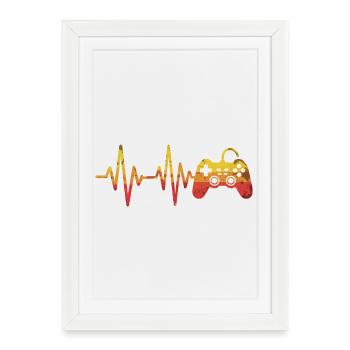 Heartbeat Gamepad Retro - Framed poster (27 × 37 cm) - white - Front