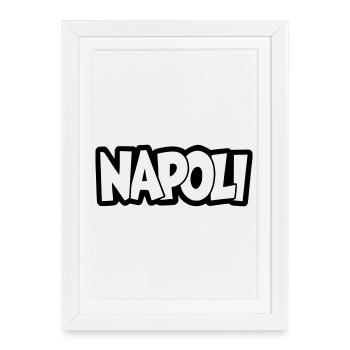 Lettrage de Naples - Affiche encadrée (27 × 37 cm) - blanc - Devant