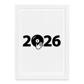 Music DJ Vinyl Record Party 2026 - Framed poster (27 × 37 cm) - white - Front