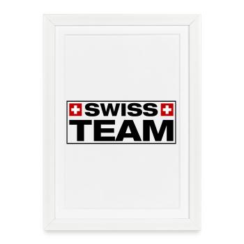 Équipe suisse suisse - Affiche encadrée (27 × 37 cm) - blanc - Devant