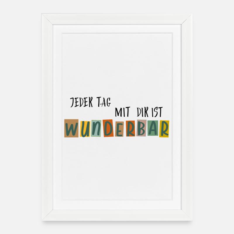 Wunderbar - Gerahmtes Poster (27 × 37 cm) - Weiß