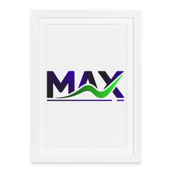 MAX Wave Gradient Logo Tee - Framed poster (27 × 37 cm) - white - Front