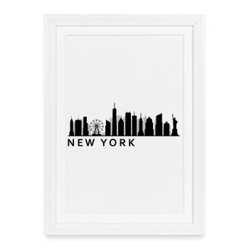 New York Skyline - Framed poster (27 × 37 cm) - white - Front