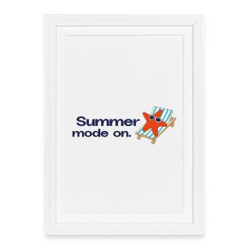 Mode été activé – Vacances, Soleil, Mer, Déclaration - Affiche encadrée (27 × 37 cm) - blanc - Devant