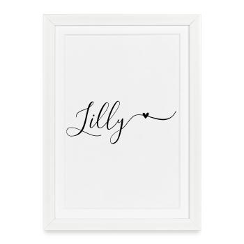 Lilly Name First Name Decorative - Framed poster (27 × 37 cm) - white - Front