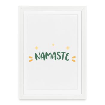 Namaste Yogi Vert Doux - Affiche encadrée (27 × 37 cm) - blanc - Devant